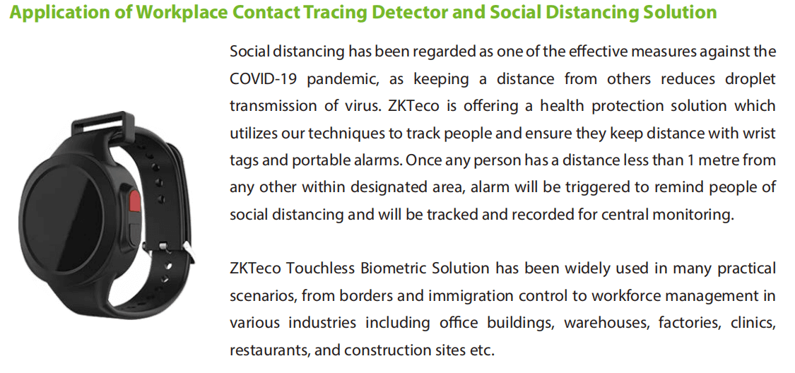 Workplace Contact Tracing Detector and Social Distancing Solution