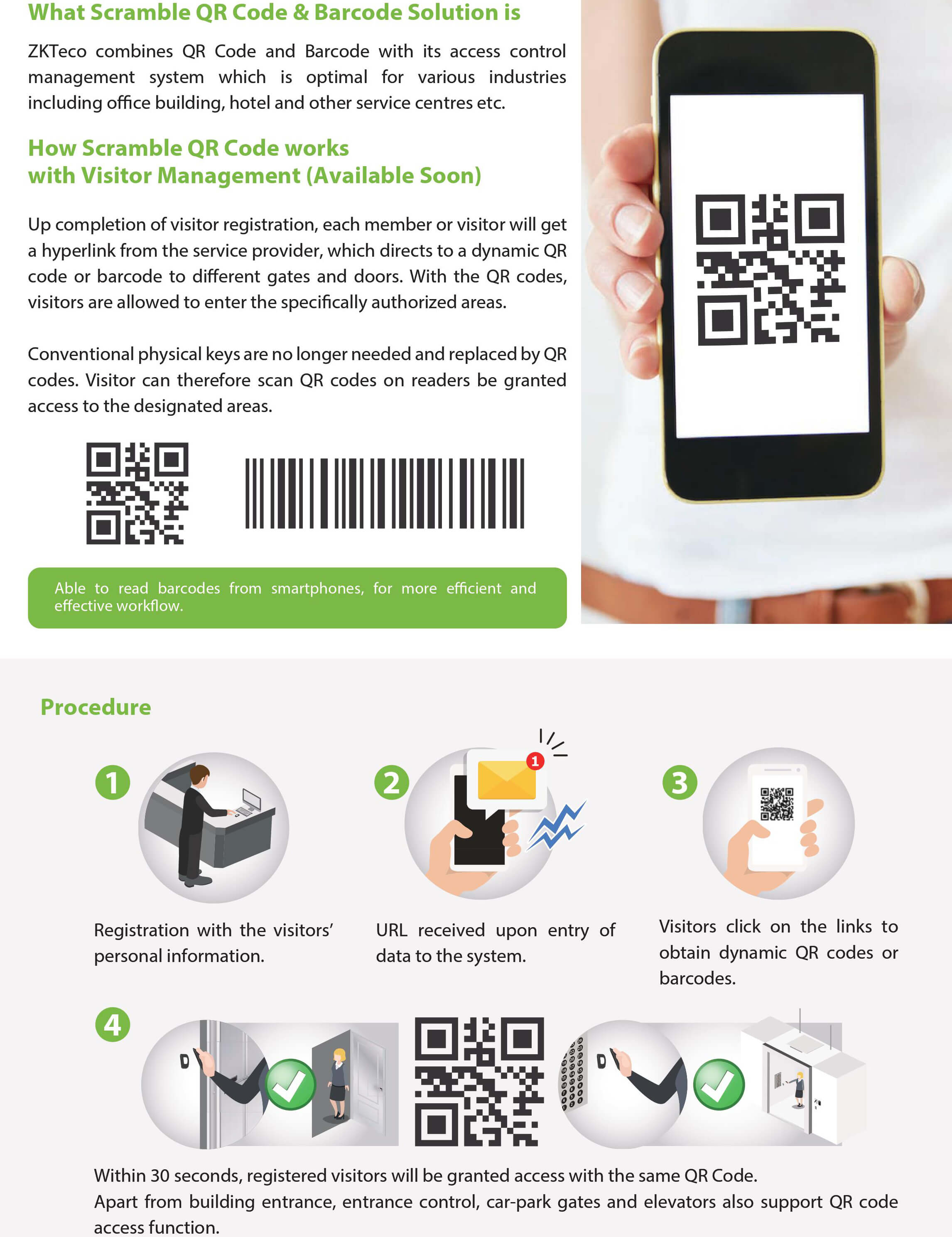 Scramble QR Code & Barcode Access Control Solution